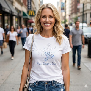 Paloma de la Paz. Paz. Libertad. Amor. Camiseta