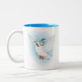 Paloma de la paz y taza del ratón