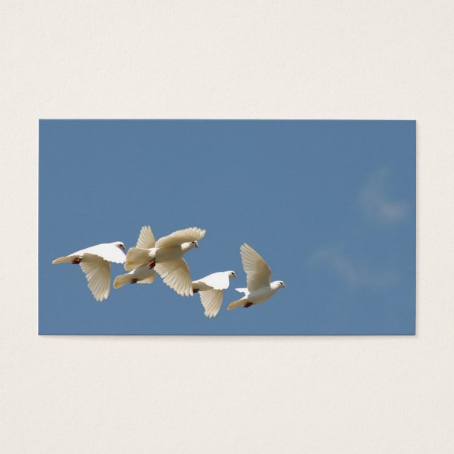 Palomas blancas voladoras (Frente)