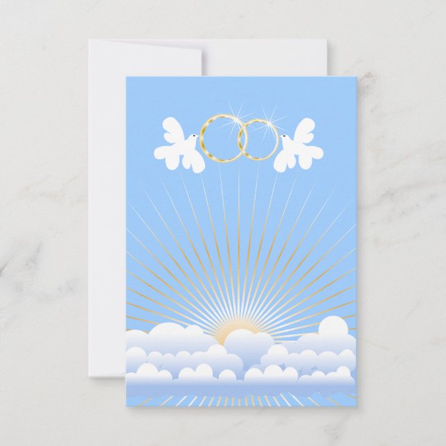 Palomas con la invitación del personalizado de los (Anverso)