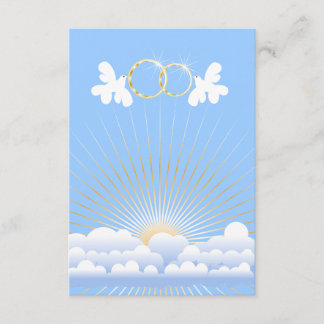 Palomas con la invitación del personalizado de los