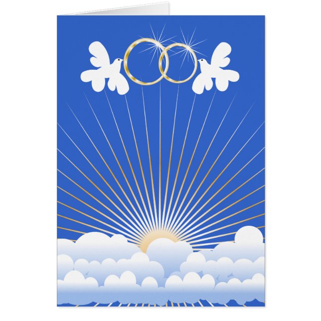 Palomas con la tarjeta de encargo de los anillos (Frente)