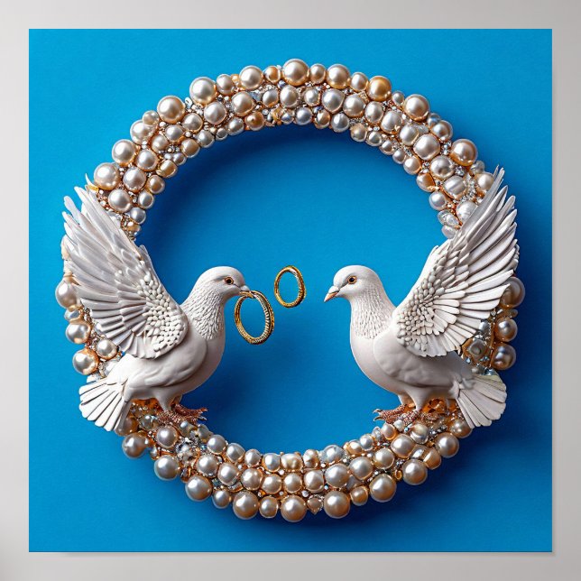 Palomas de boda Amor Cielo Romance Arte 🕊️💖☁️✨ (Frente)