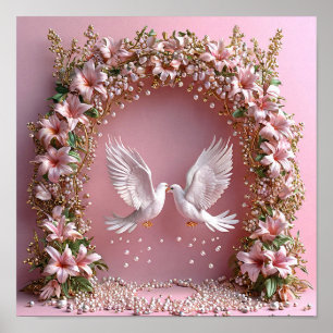 Palomas de Boda de Lujo Arte Romántico Elegante 💍