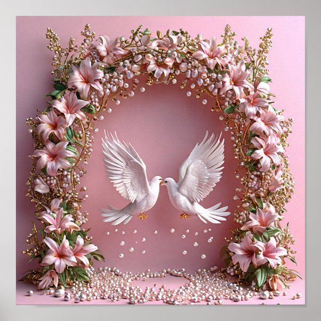 Palomas de Boda de Lujo Arte Romántico Elegante 💍 (Frente)