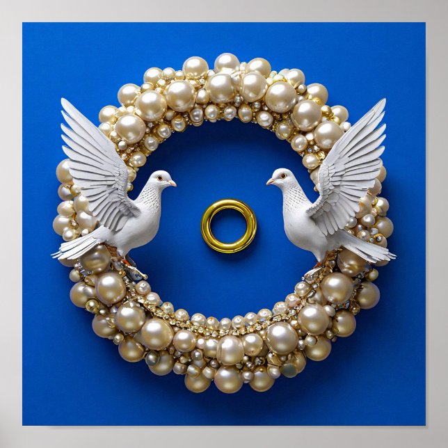 Palomas de boda Romance Elegante Paz Arte 💍🕊️✨ (Frente)