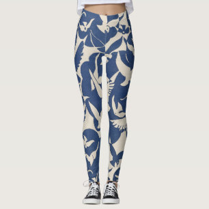 Palomas en blanco y azul Legging