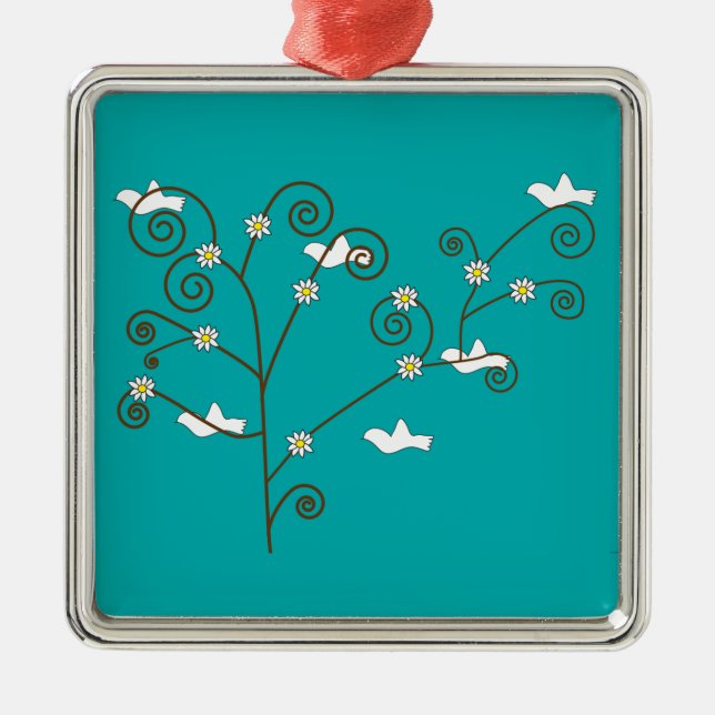 Palomas en un adorno de árbol (Frente)