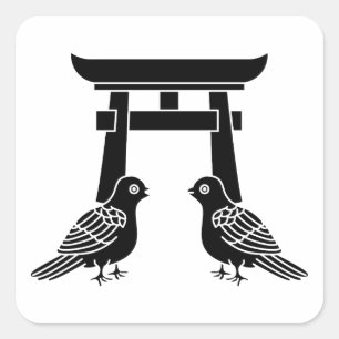 Palomas enfrentadas y calcomanía de Plaza Torii