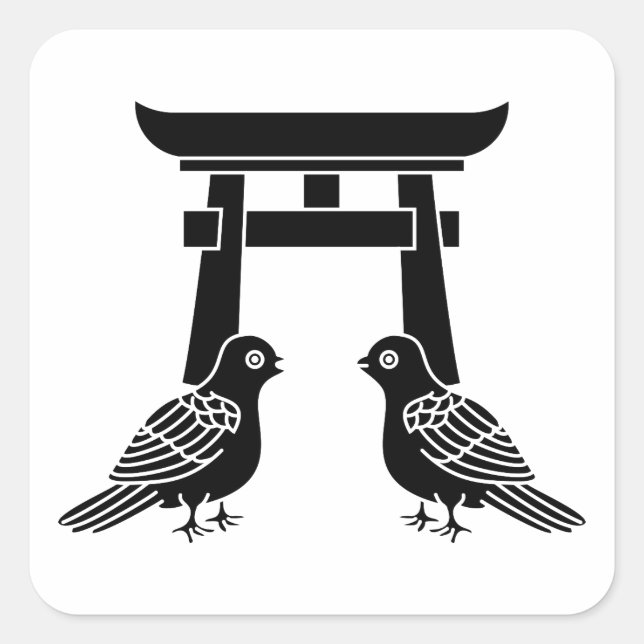 Palomas enfrentadas y calcomanía de Plaza Torii (Anverso)