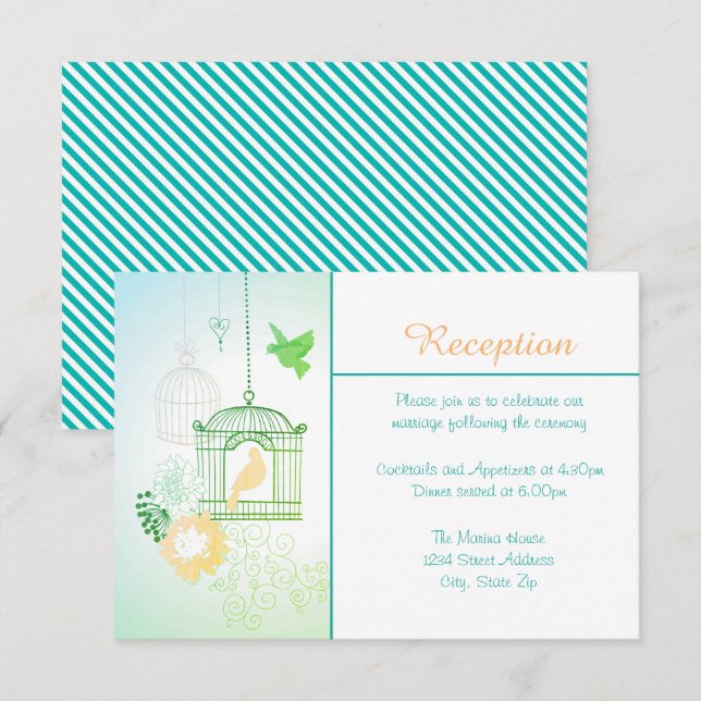 Palomas & Jaulas - Invitación de Recepción (Anverso / Reverso)