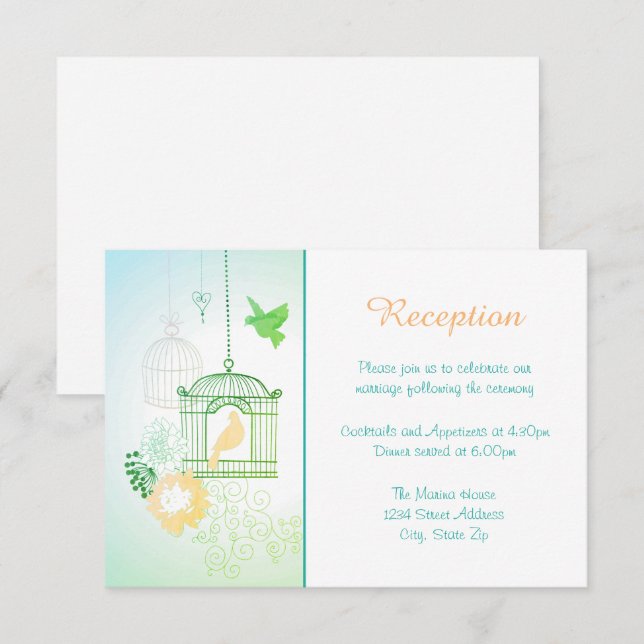Palomas & Jaulas - Invitación de Recepción (Anverso / Reverso)