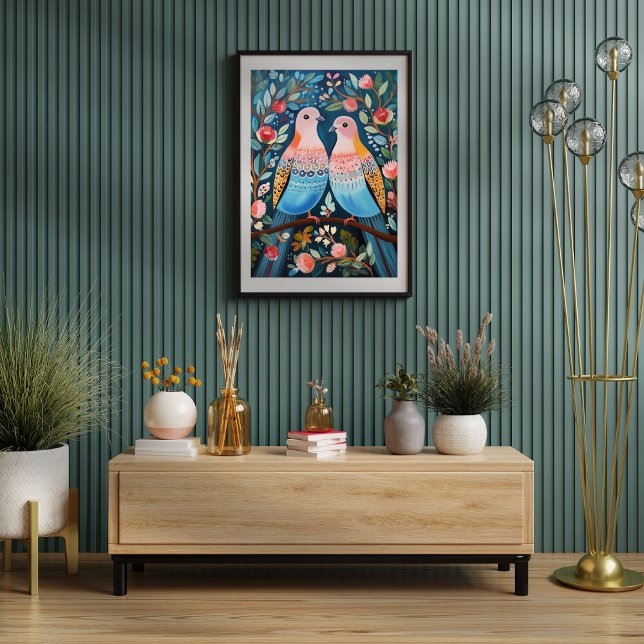 Palomas Pastel al estilo del arte popular en un ár (Subido por el creador)