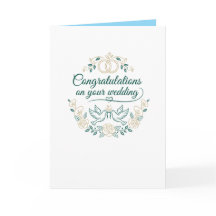 Palomas y Rosas, Felicitaciones de Boda Tarjeta en