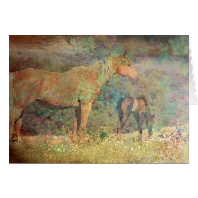 Palomino Mare y Foal (Anverso (Horizontal))