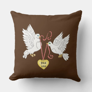 Palomitas de amor personalizadas de almohada cuadr