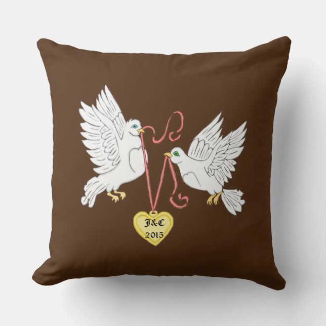Palomitas de amor personalizadas de almohada cuadr (Anverso)