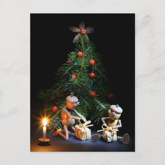 Palomitas de maíz con árbol de Navidad - tarjeta d