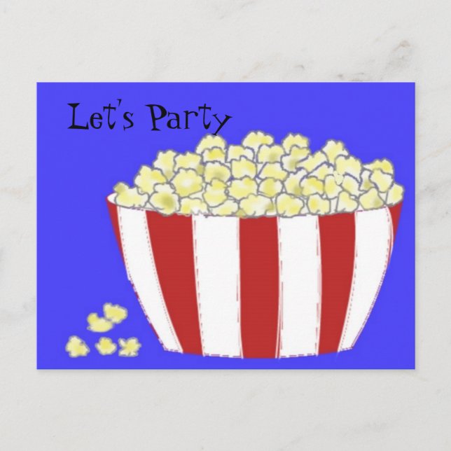 Palomitas de maíz - Invitación para una Fiesta (Anverso)