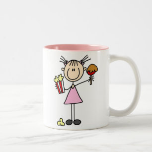 Palomitas y caramelo Apple en la taza justa