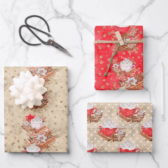 Palos de canela y papel de envolver de latte (Anverso)