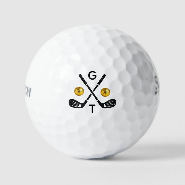 Palos de Golf con Monograma Personalizado Pelotas  (Anverso)