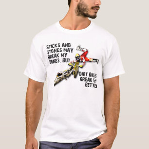 Palos Y Piedras Camiseta Divertida De Moto De Cros
