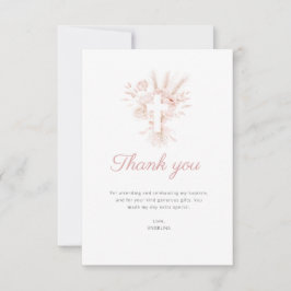 pampas baptismo rosa con polvo floral tarjeta de a