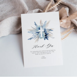 pampas bautismo floral tarjeta de agradecimiento