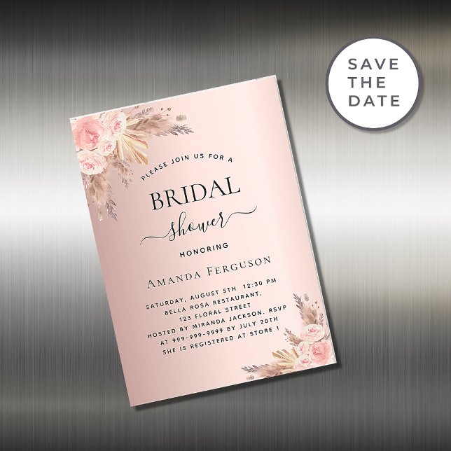Pampas de ducha de novia imán de invitación de boh (Subido por el creador)