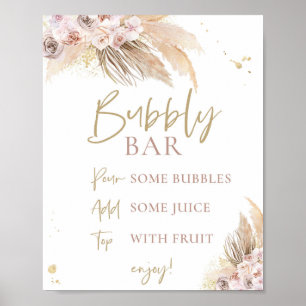Pampas Grass Boho Baby Shower Decoración Bubble Ba