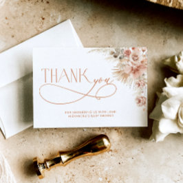 Pampas Grass Boho Baby Shower Gracias Tarjeta