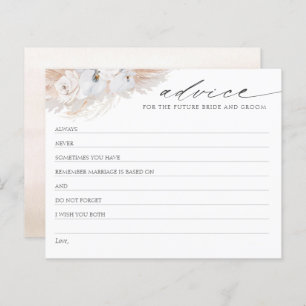 Pampas Grass Boho Bridal Shower Tarjeta de consejo