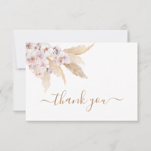 Pampas Grass Boho gracias Cartas de Nota