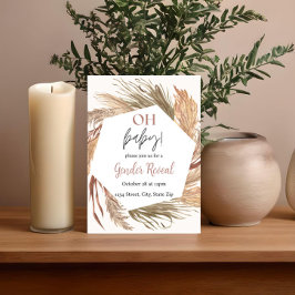 Pampas Grass Boho Invitación a revelar género neut