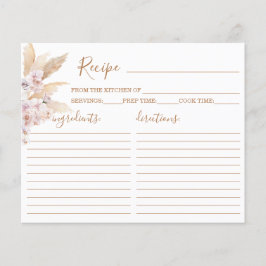 Pampas Grass Boho Moda Receta Tarjeta