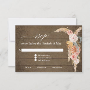 Pampas Grass Boho Rubor Floral Rusood RSVP