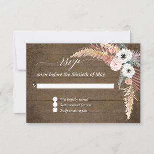 Pampas Grass Boho Rubor White Flood RSVP