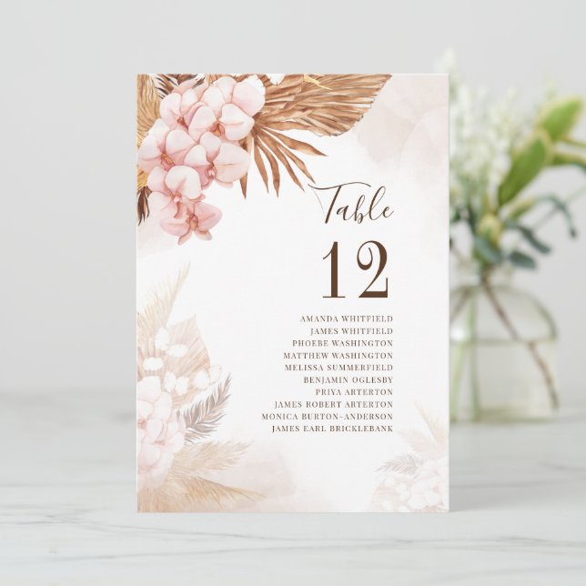 Pampas Grass Botanical Terracotta Tabla Número 12 (Anverso de pie)