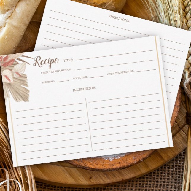 Pampas Grass Dried Palm Recipe Card (Subido por el creador)