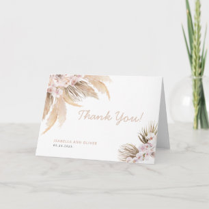 Pampas Grass Gracias tarjeta beige