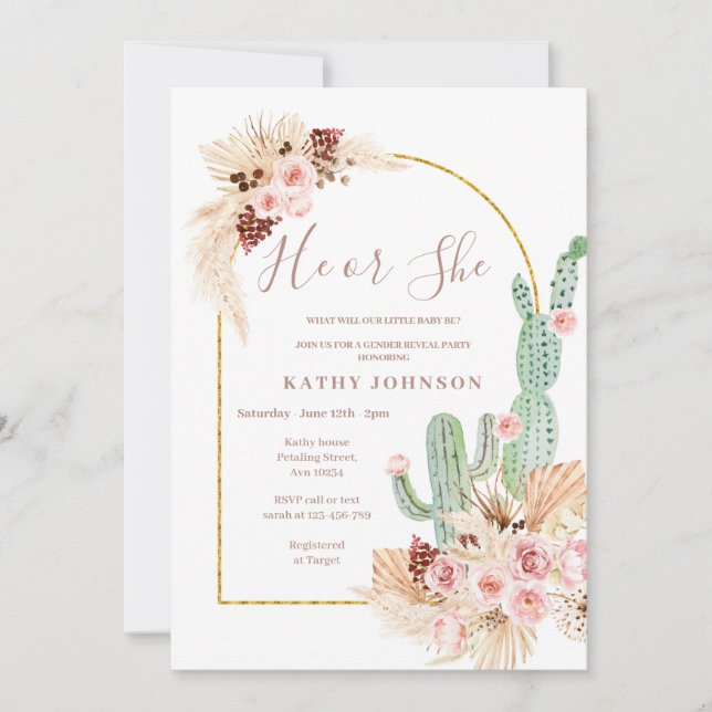 Pampas Grass Mexicana Fiesta género Invitación a r (Anverso)