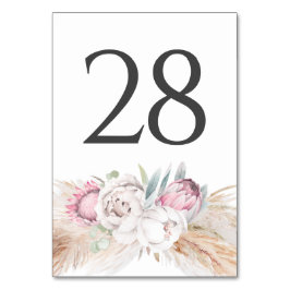 Pampas Grass Pink Flora Boda Número de tarjetas