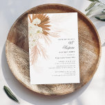 Pampas Grass Script 60th Birthday Surprise Fiesta<br><div class="desc">Invitación a la fiesta de cumpleaños 60 del Naranja Pampas Grass Burnt con palmas del desierto botánicas con tipografía moderna y diseño sobre fondo blanco. Puede personalizar esta tarjeta para otros eventos especiales haciendo clic en el botón "Personalizar" para cambiar el año, la disposición, el color del texto y mucho...</div>