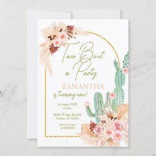 Pampas Grass Taco Cactus Primera Invitación de Cum