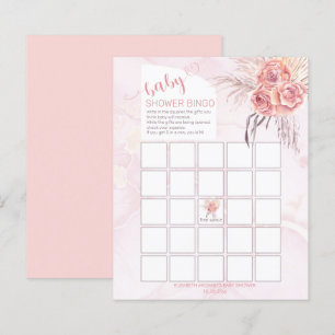 Pampas Grass   Tarjeta de bingo de Baby Shower de