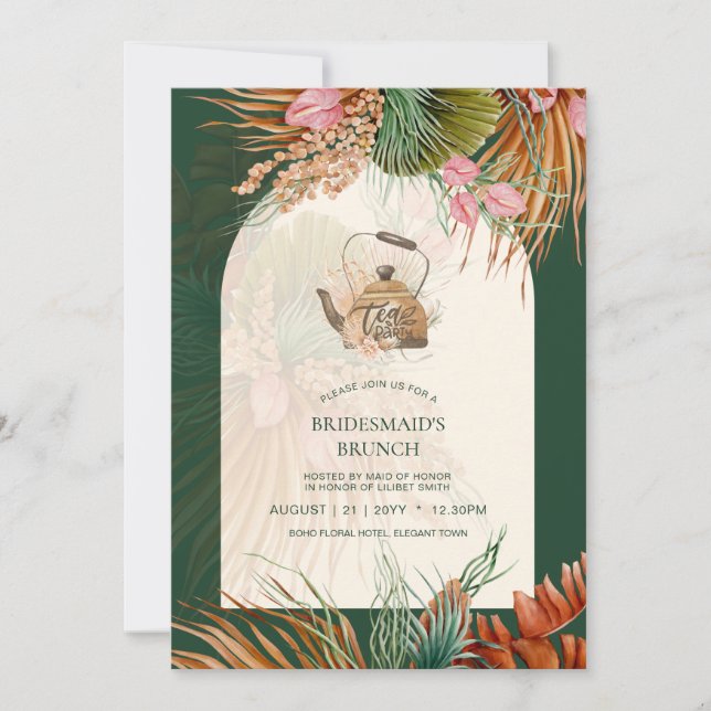 Pampas Grass TEA FIESTA Bridal Shower Lunch (Anverso)