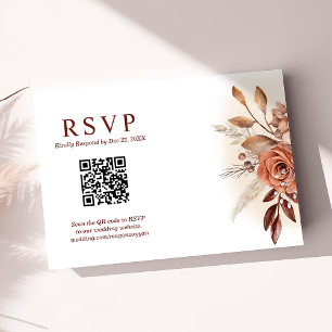 Pampas Grass Terra QR Código Boda Floral RSVP