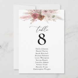 Pampas polvoriento rosa floral Número de tabla