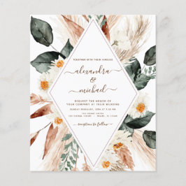Pampas Presupuesto Boho Eucalyptus Boda Flyer